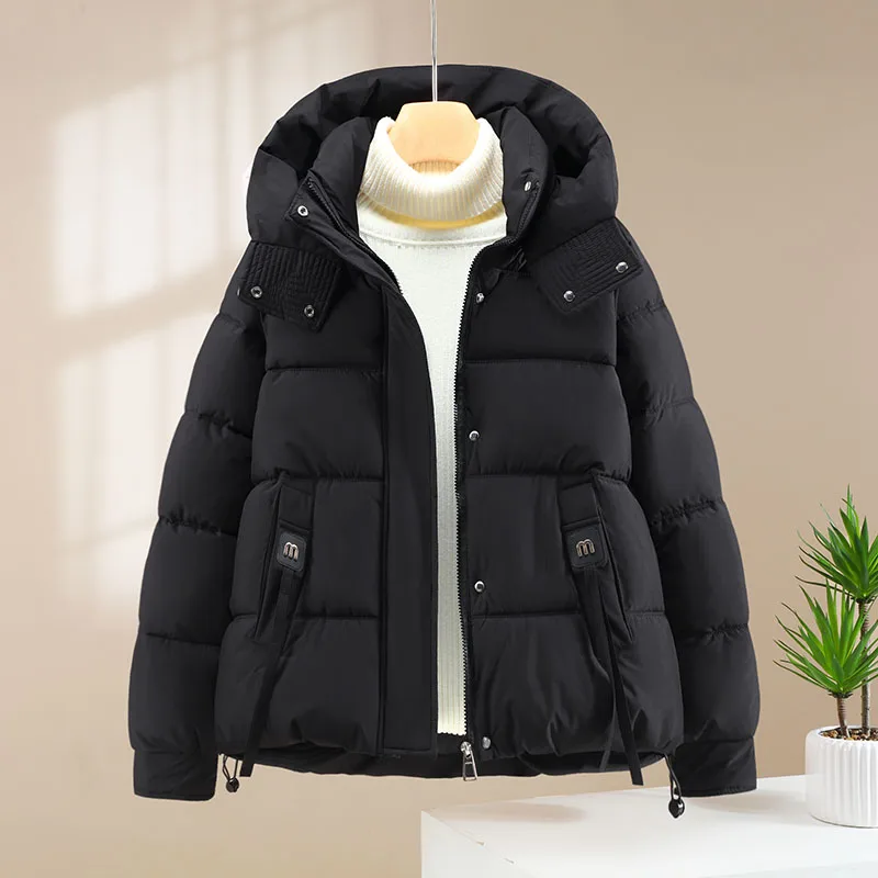 شتاء جديد حجم كبير ort Thiened Faion بسيط المرأة أسفل القطن Jaet معطف القطن فضفاض ملابس خارجية الكورية Sle #4