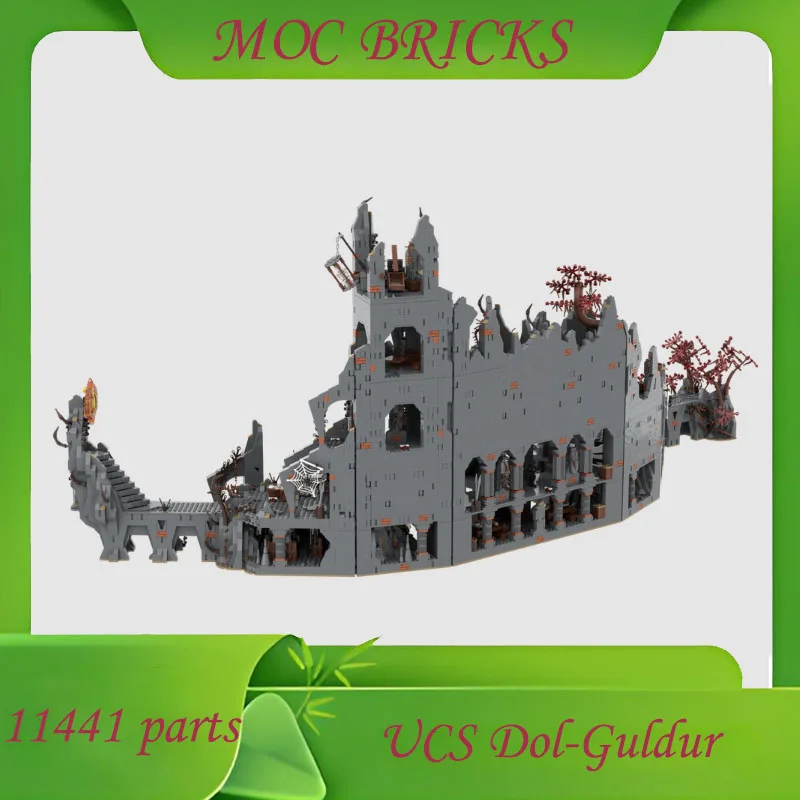 Personalizado 11441 peças vista de rua ucs dol-guldur castelo medieval modelo moc técnico diy montagem arquitetura brinquedo presentes do feriado