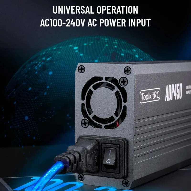 Zasilacz ToolkitRC ADP450 450W Wyjście XT60 24V19A Wejście AC 100V-240V do ładowarki akumulatorów ToolkitRC M8D M6D M8P M9