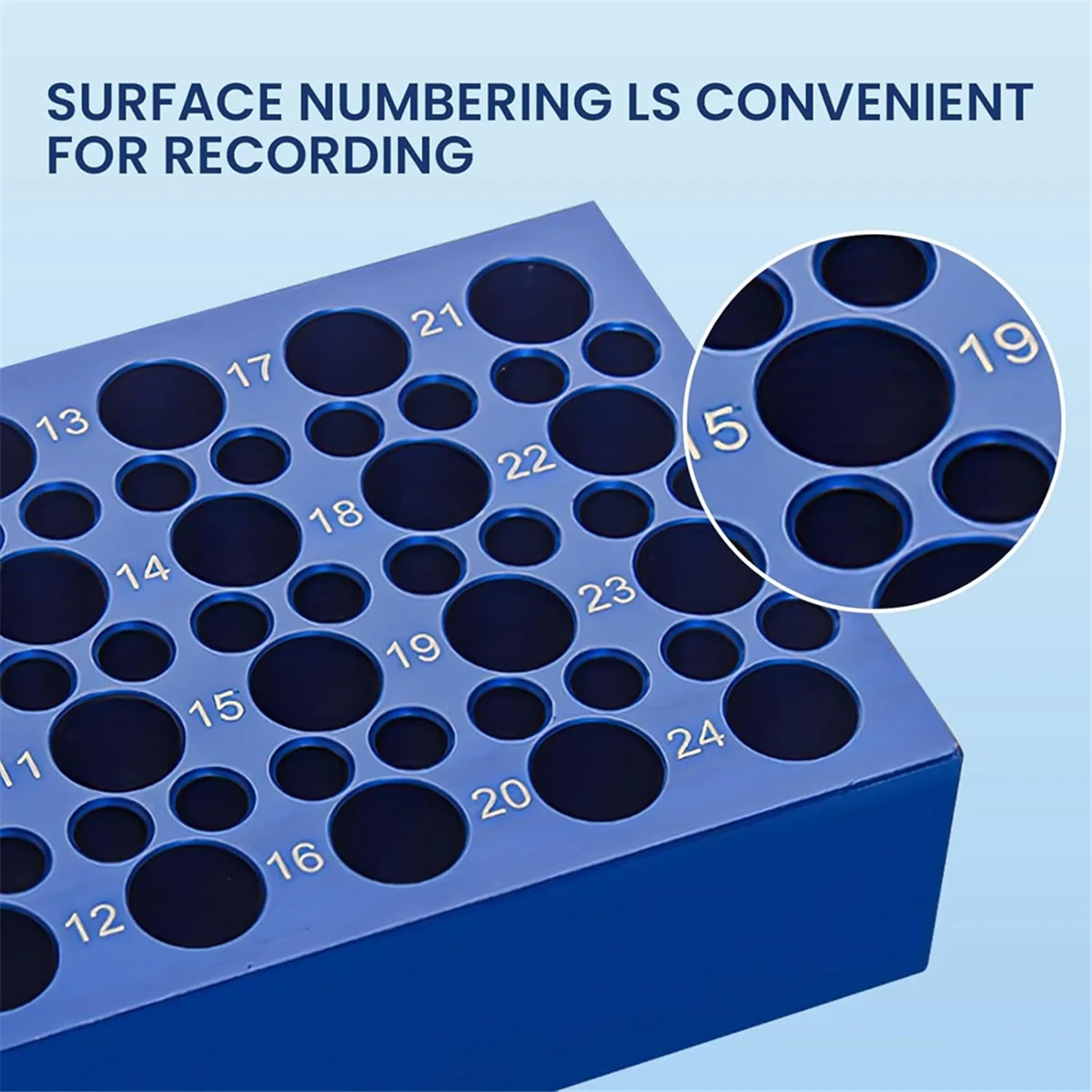 AB52 Dual-Size Aluminum Cooling Block (24+36 ) for Tubes - Reusable 0.2ml/1.5ml/2ml Centrifuge Tube Ice Bath Cooler