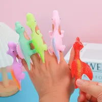 10pcs Dinosaur Finger Catapult Decompression Toy TPR Turkey Finger Slingshot for Kids Birthday Party Favors Goodie Bag Pinata