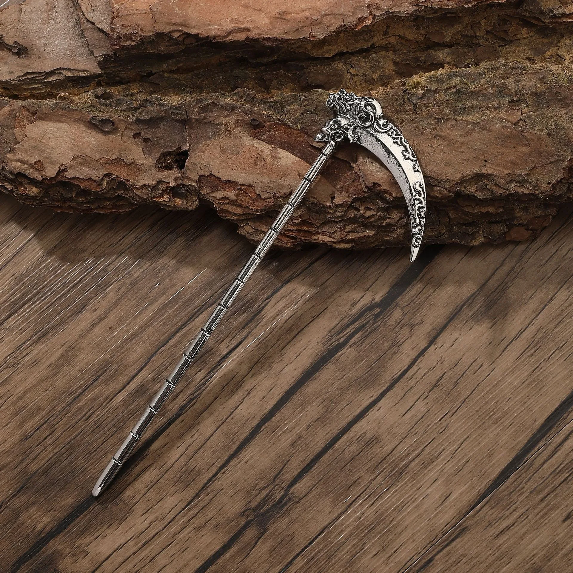 Skelett Tod Sichel Haarspange Haarstab Mode Haarspange Haarschmuck Wikinger Stil Accessoires Partyzubehör Geschenke
