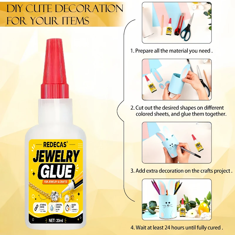 Translucent Semi-Fluid Multi-Purpose Glue for Rhinestone Jewelry DIY Repair, No Overflow, for Fabric Glass Acrylic Metal Crafts