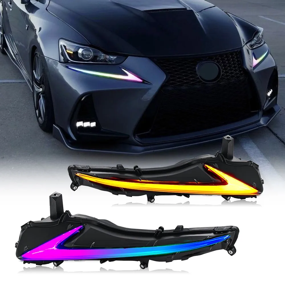 

1Pair LH+RH RGB LED Daytime Running Light Assembly For Lexus IS250/350/300 2017-2020 Front DRL Lamps Accessories