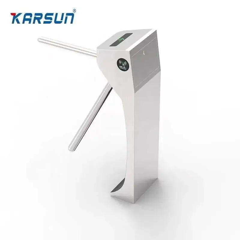 Kode QR RFID Pengenalan Wajah Pembaca Kartu Sidik Jari Biometrik Pengenalan Wajah Kontrol Akses Gerbang Pintu Putar Tripod Vertikal