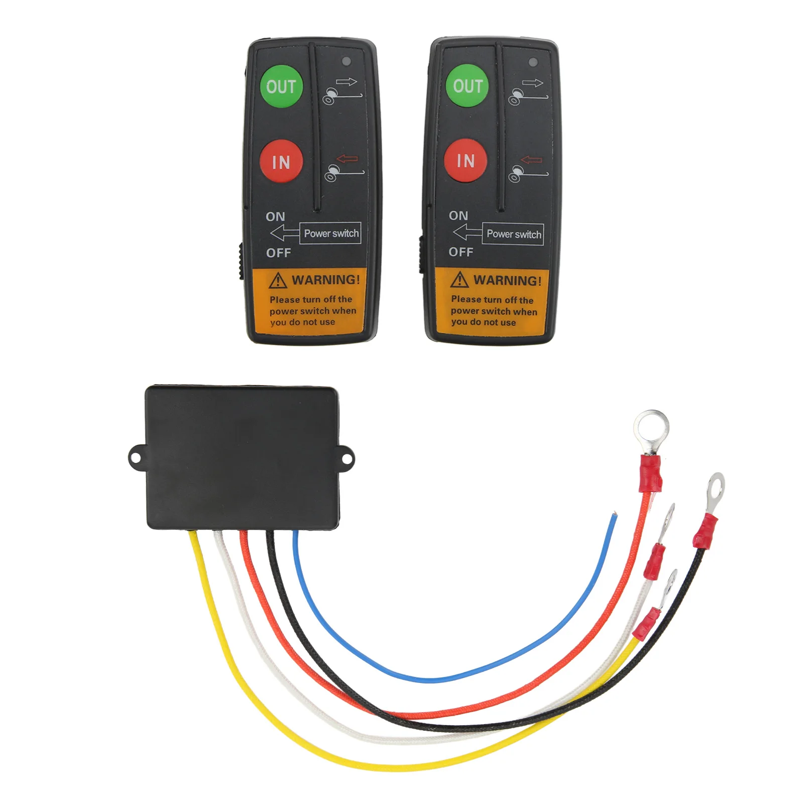 Winch Remote Control Kit 434MHz 23m Range Dual Voltage LED Indicators for Truck/ATV/SUV - Waterproof Receiver Winch Components