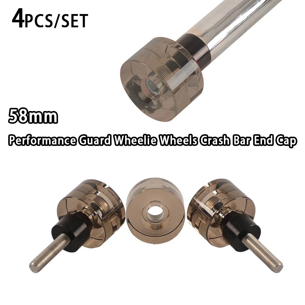 Kleuren 58 mm Performance Guard Wheelie Wheels Crash Bar End Cap voor Crash Bar Guard Engine Protect Bars