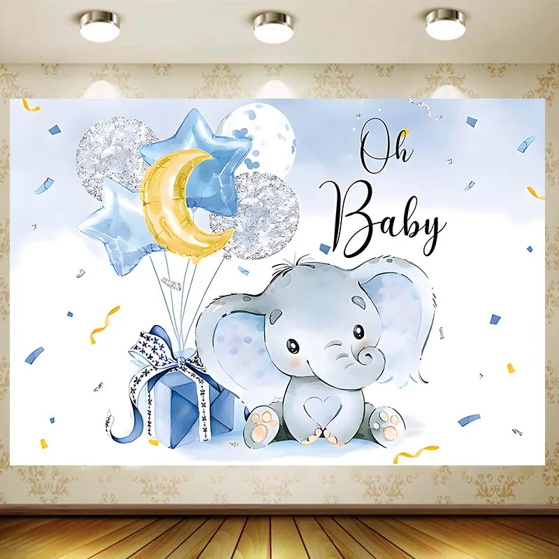 elephant Background Kids 1st Birthday Party Supplies Baby Shower Banner Wed Decor Home Garden Gift