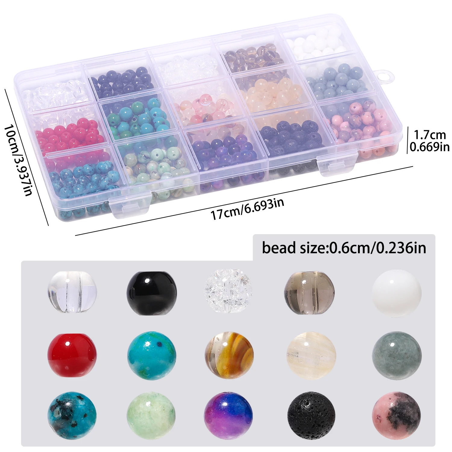 15 شبكة/صندوق 6 مللي متر مجموعة خرز الحجر الطبيعي الجزع البركاني الحمم البركانية فضفاض خزر عازل عدة للمبتدئين صنع القلائد سوار ذاتي الصنع #6