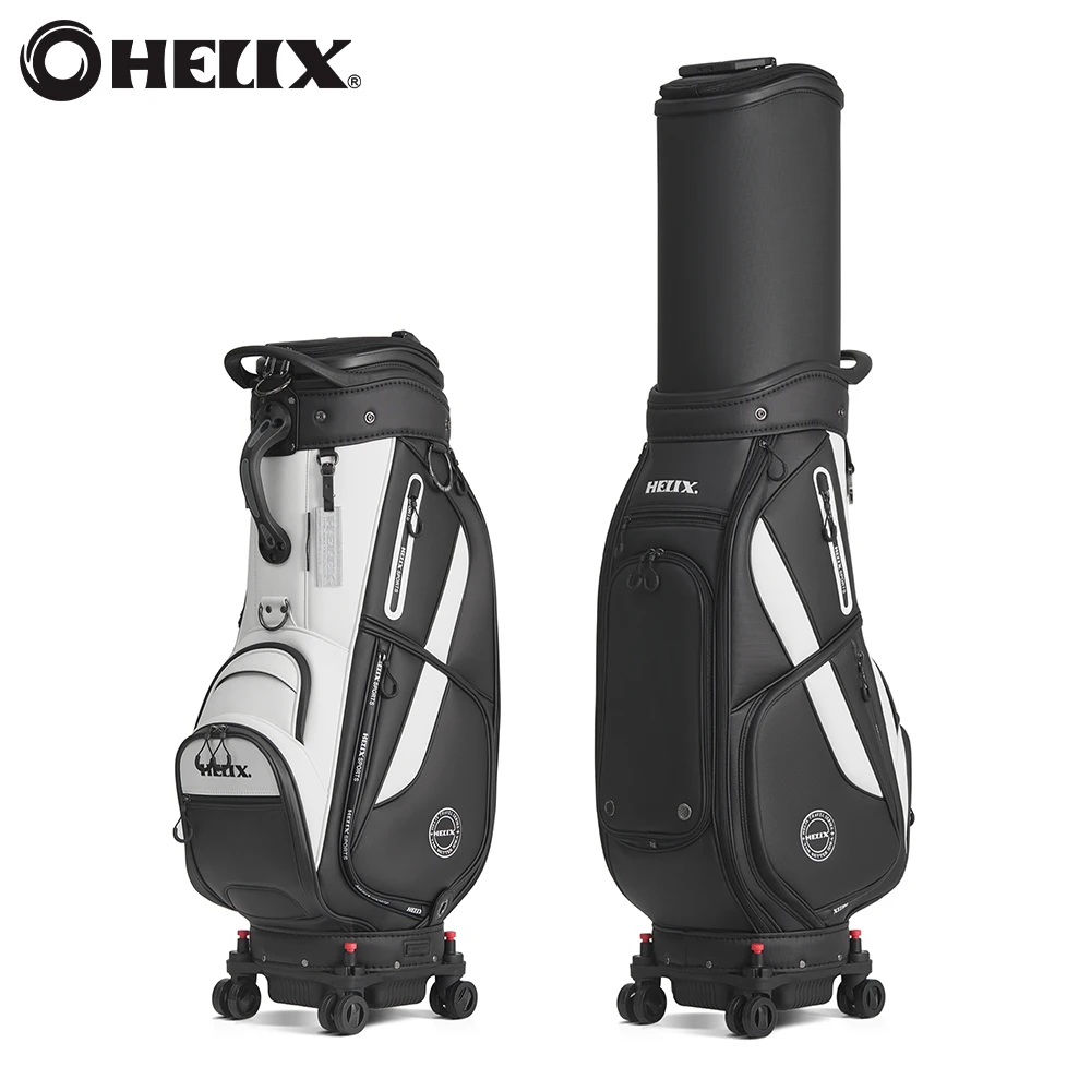 

HELIX Golf Bag with 4 Wheels and Protective Retractable Cover Golf Travel Bag Durable