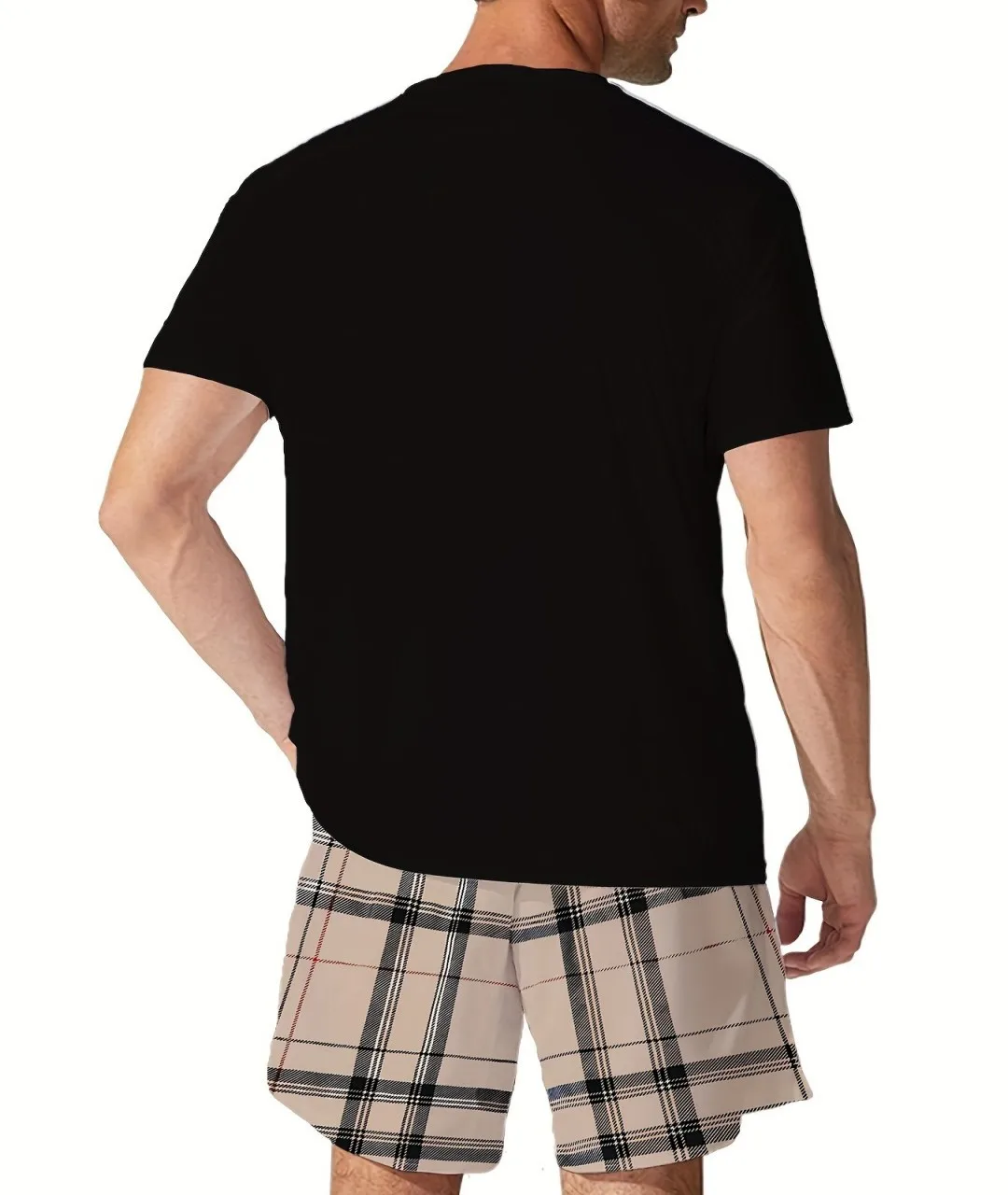 Lightweight And Comfortable New Summer Style For Men, Men's Suits, Casual Bear 3D Printed Checked Shorts