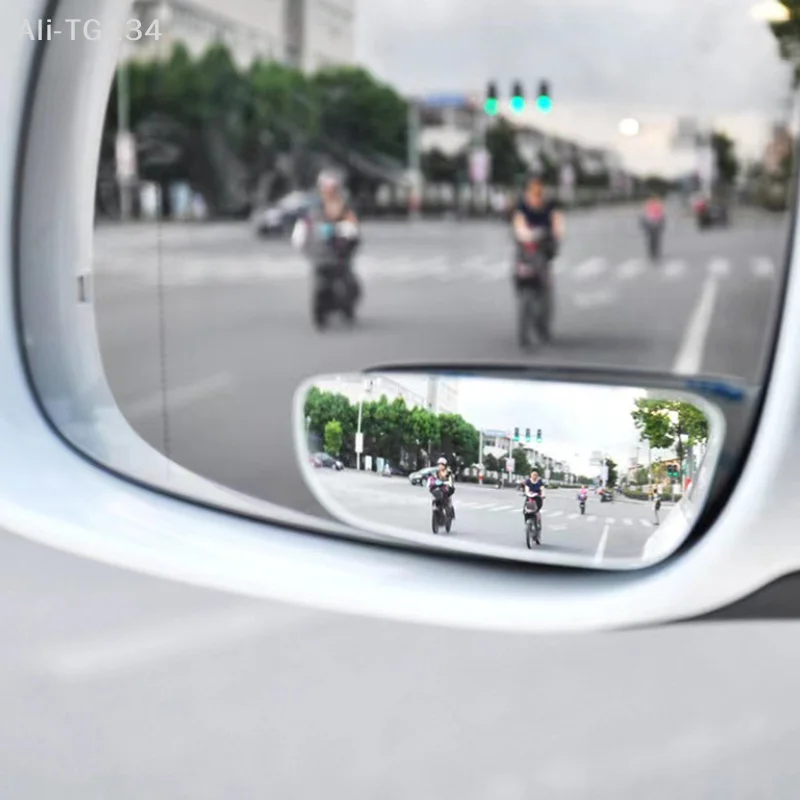 

2Pcs Car Rearview Convex Mirror 360 Degree Adjustable Blind Spot Mirror round Frame Wide Angle Auxiliary Rear Reverse