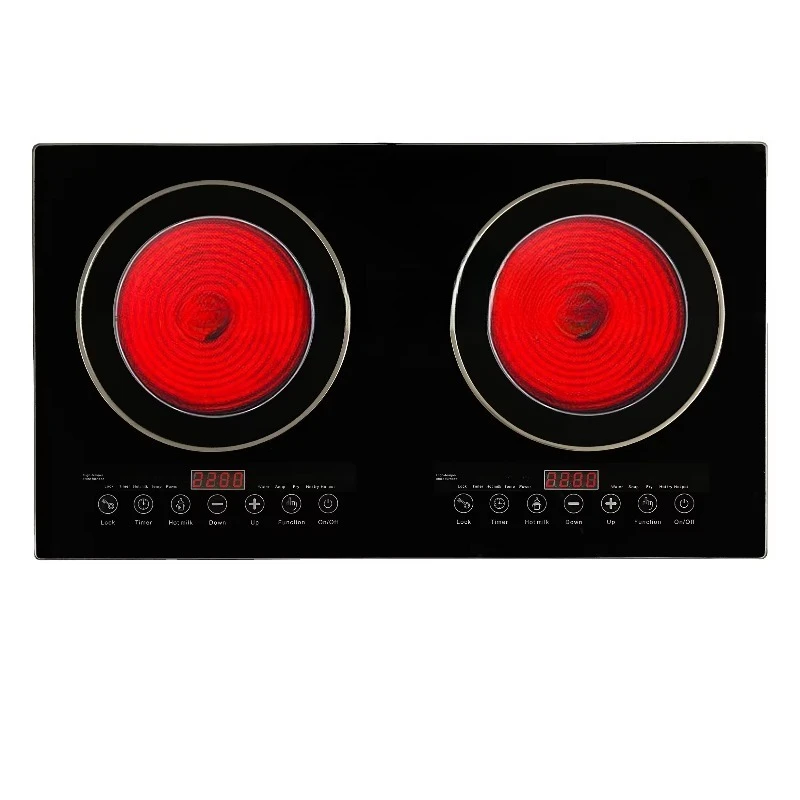 

Embedded household full crystal panel touch built-in two-in-one induction cooker and infrared induction cooker