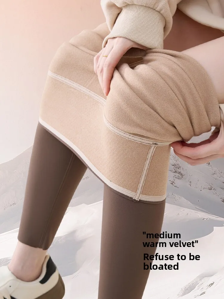 Pantalones de yoga Thiened Fce de cintura alta, diseño de piel de arca, cómodos y agradables para la piel, pantalones cálidos de invierno para mujer