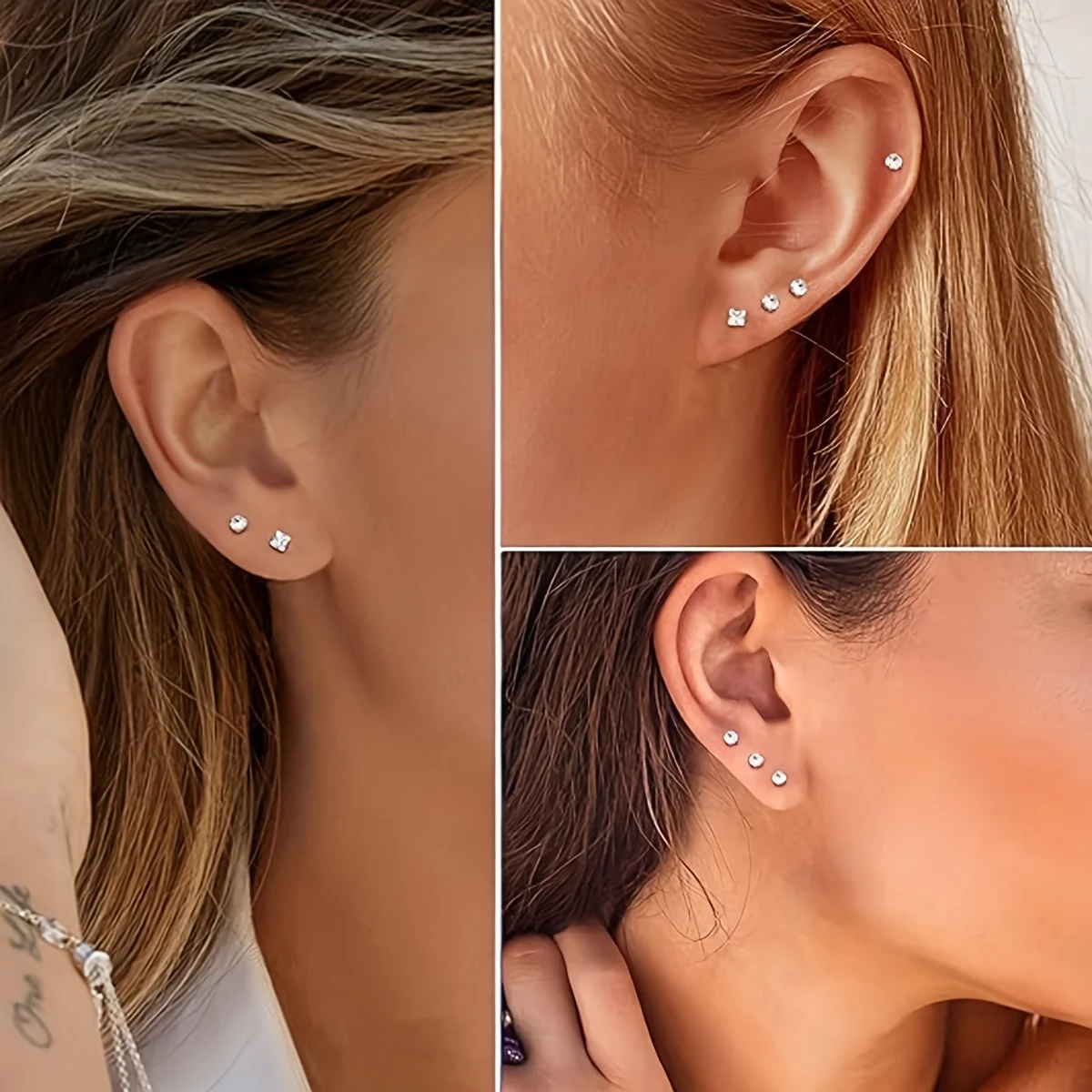 2 قطعة الفولاذ المقاوم للصدأ زركون الشفاه ترصيع Labret الأنف ترصيع الزنمة اللولب الأذن ثقب المجوهرات 6 مللي متر 8 مللي متر 10 مللي متر شريط طول