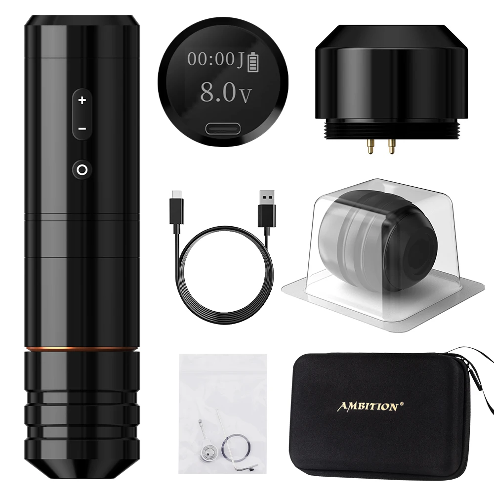 

﻿ Kiss of Dragon Ninja Nova latest wireless body machine, 4.0/3.5mm travel accessories can be replaced, permanent makeup tattoo