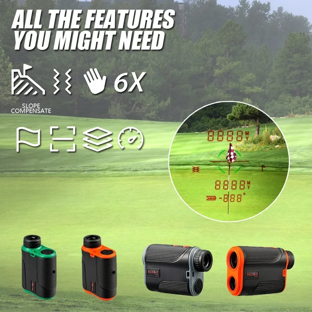 Pacecat golf Laser Rangefinder Laser 800M Distance Meter Laser Rangefinder 6X Magnification - Slope & Non-Slope Function