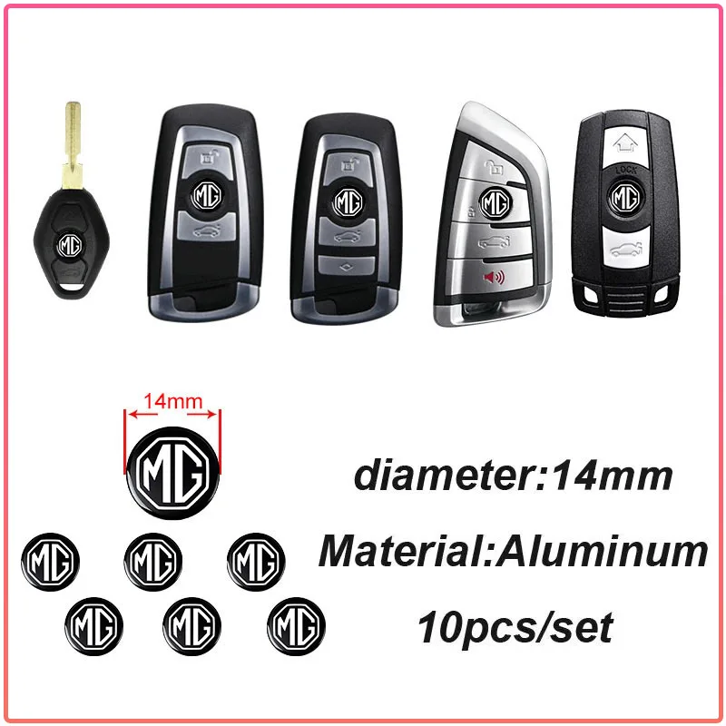 New Car Key Shell Remote Case Cover Aluminum Emblem Symbol Sticker For MG MG5 MG6 MG7 MG3 MG3SW GT Pilot HS ZS MG MARVEL Hector