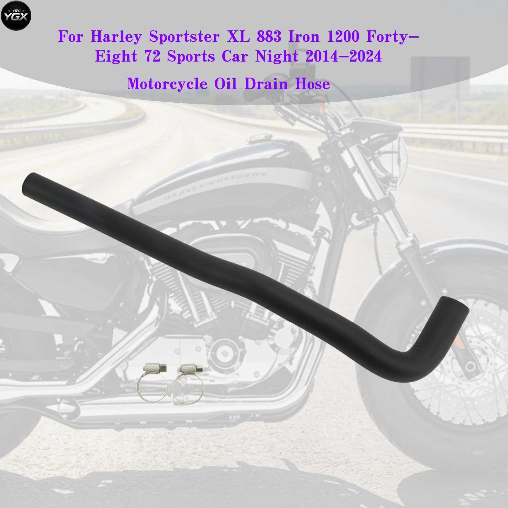 For Harley Sportster XL 883 Iron 1200 Forty-Eight 72 Sports Car Night 2014-2024 Motorcycle Oil Drain Hose Oil Cooler Hose