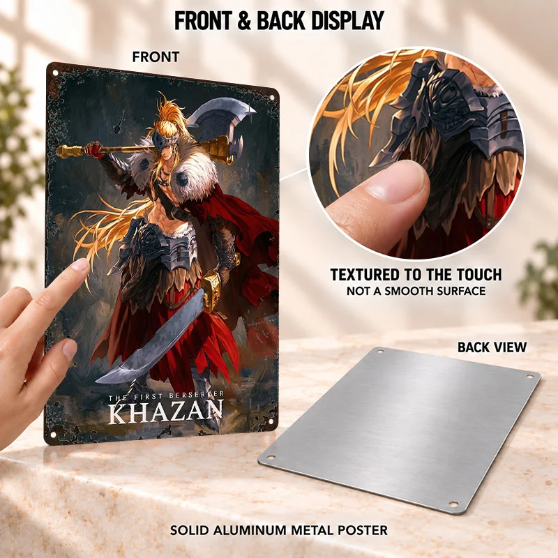 The First Berserker - Khazan Textured Metal Posters Dark Magic Style Studio Wall Art Customized Aluminum Sign Quest Gamer Gift