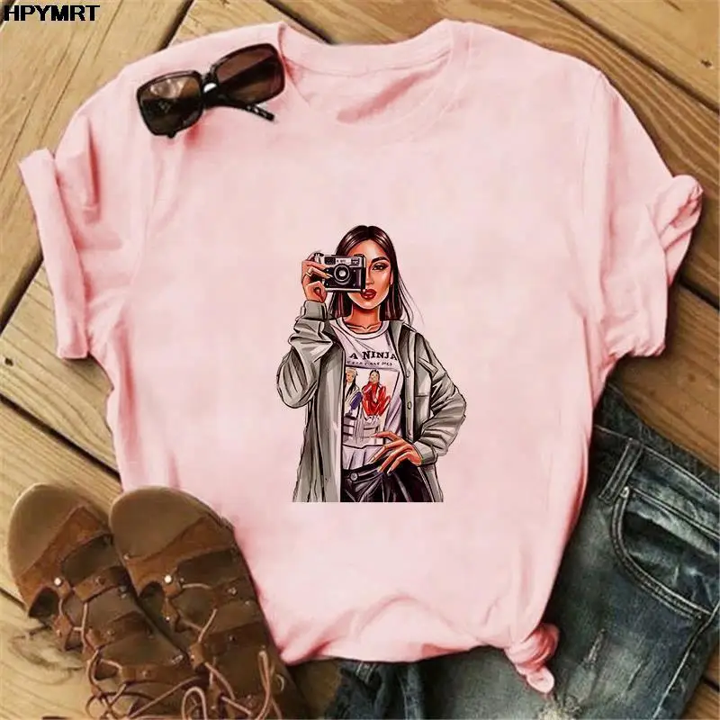 Harajuku T shirt Women Summer Beauty Printing tshirt Casual Female T-shirt For Lady Fashion Casual Short Sleeve Tees Woman Tops