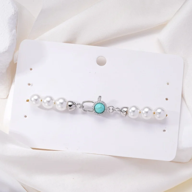 1pcs Pearl Necklace Bracelet Connecting Buckle Double Hanging Spring Press Lobster Buckle DIY Jewelry Making Material Accessorie