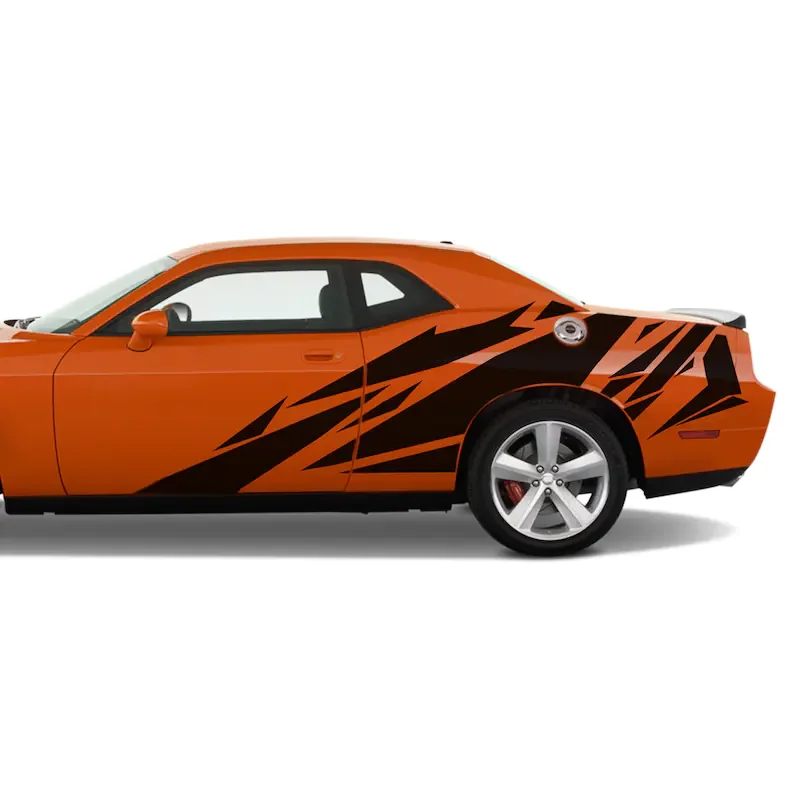 Set Of Vinyl Wrap Compatible with  Challenger 2015 - 2020 Full Body Decal Sticker Sports Vinyl Geometric Pattern Racing