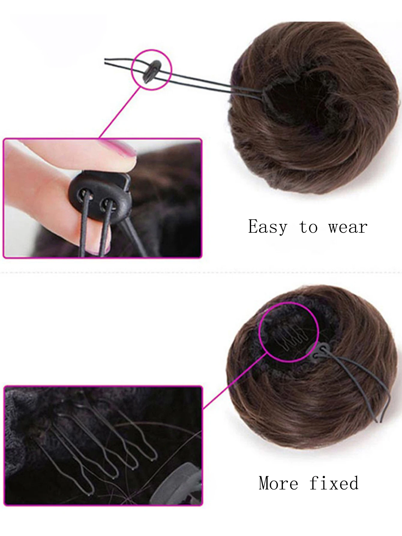 Synthetic Ponytail Extensions Drawstring Short Kinky Ponytail Extensions Hair bun Bun With 1PC/Pack Hair Accessories Grace Daily