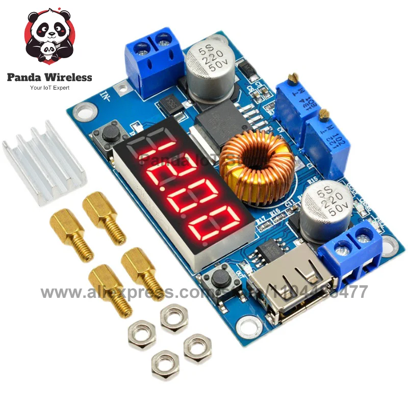 2 قطعة 3A/5A قابل للتعديل DC-DC محول فرق الجهد وحدة تنحى الجهد المنظم مجلس 5 فولت-24 فولت الناتج LM2596HV/LM2596/XL4005