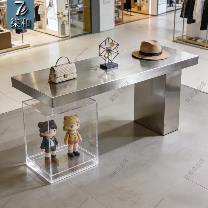Clothing store Nakajima display stand Acrylic water table Stainless steel display props Jewelry display stand in the middle