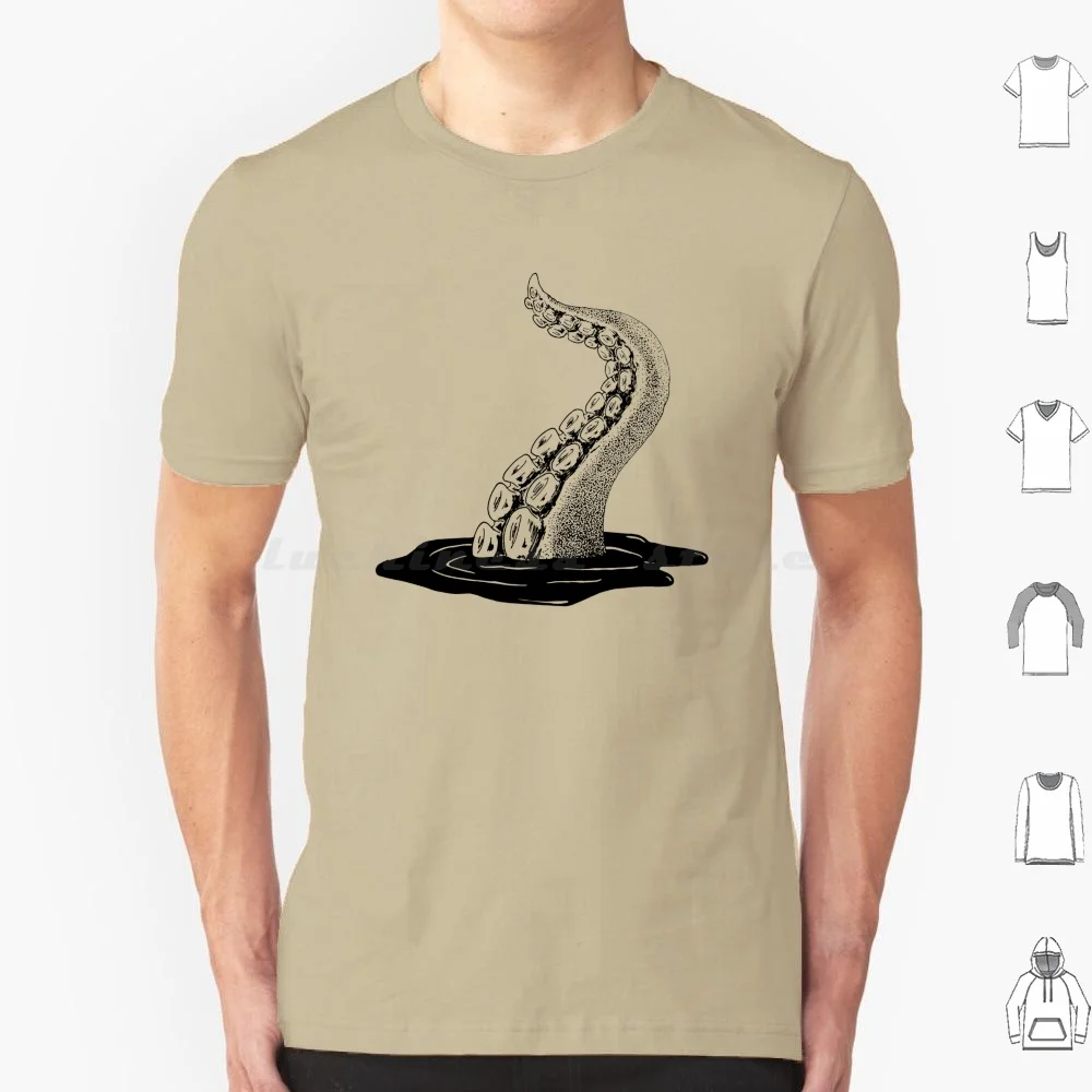 Ink Tentacle T Shirt Big Size 100% Cotton Tentacle Cthulhu Ink Tentáculo Octopus Pulpo