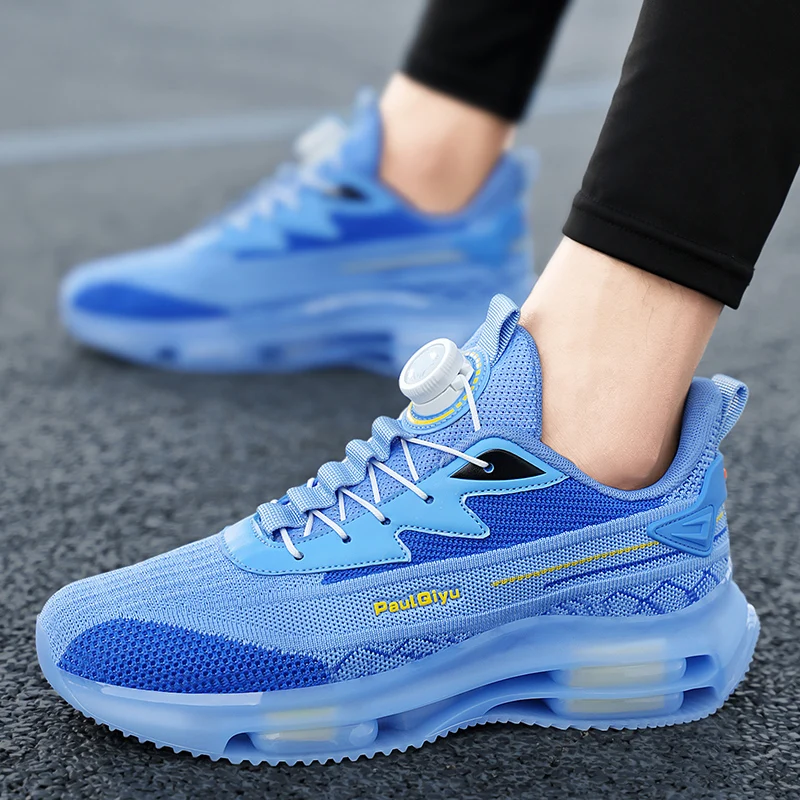 

Summer Breathable Running Shoes for Men's Casual Sports Shoes with Round Toe LACES Thick Soles Air Cushioning Shock Absorption