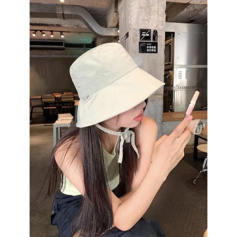 اليابانية الرباط محلية الصنع DIY اليدوية قبعة قبعة بحافة المرأة الصيف التجفيف السريع خفيفة الوزن واقية من الشمس قناع حوض قبعة