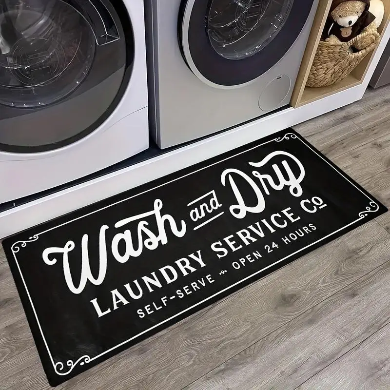 2pcs Set Washable Decorative Carpet Mat Soft Anti Slip Machine Safe for Home Living Room Entrance