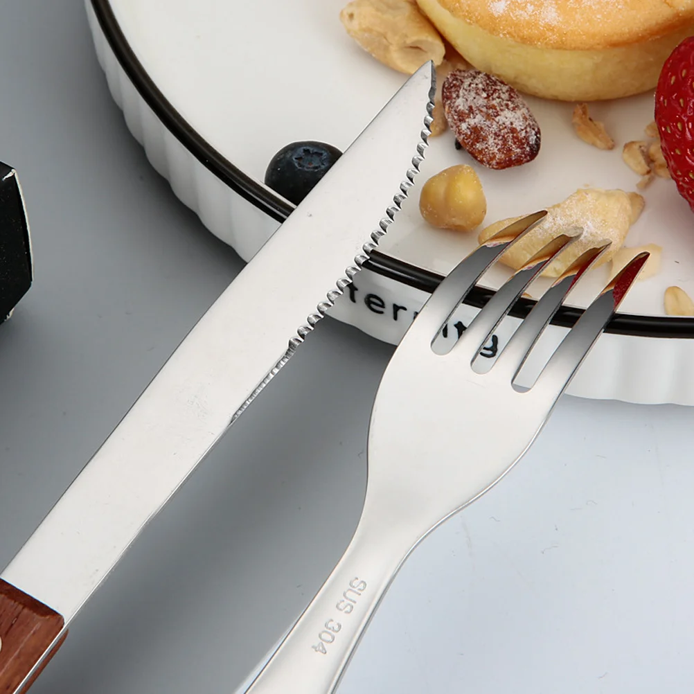 

1 set Stainless Steel Fork Spoon Knife Set Camping Travel Utensils Portable Cutlery Kit for Picnic Outdoor Activities