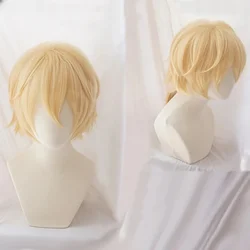 Anime Rin / Len Short Golden Rose Net Hittebestendige Synthetische Haar Cosplay Kostuum Pruik