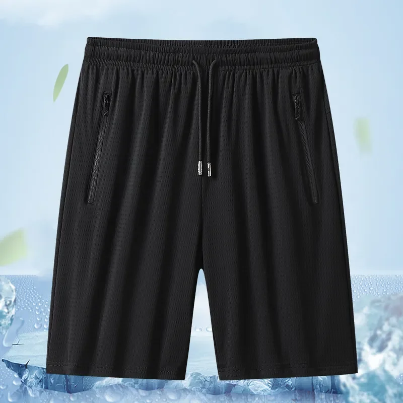 

Men's Summer Thin Ice Silk Mesh Quick Dry Shorts Elastic Loose Plus Size Outdoor Sports Five-point Pants