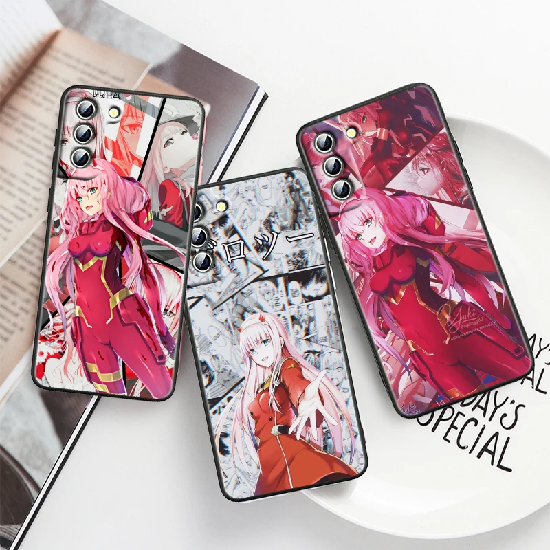 Darling In The Franxx Cartoon For Samsung S24 S23 S22 S21 S20 S10e S10 S9 S8 Ultra Plus FE Lite 5G 4G Black Soft Phone Case