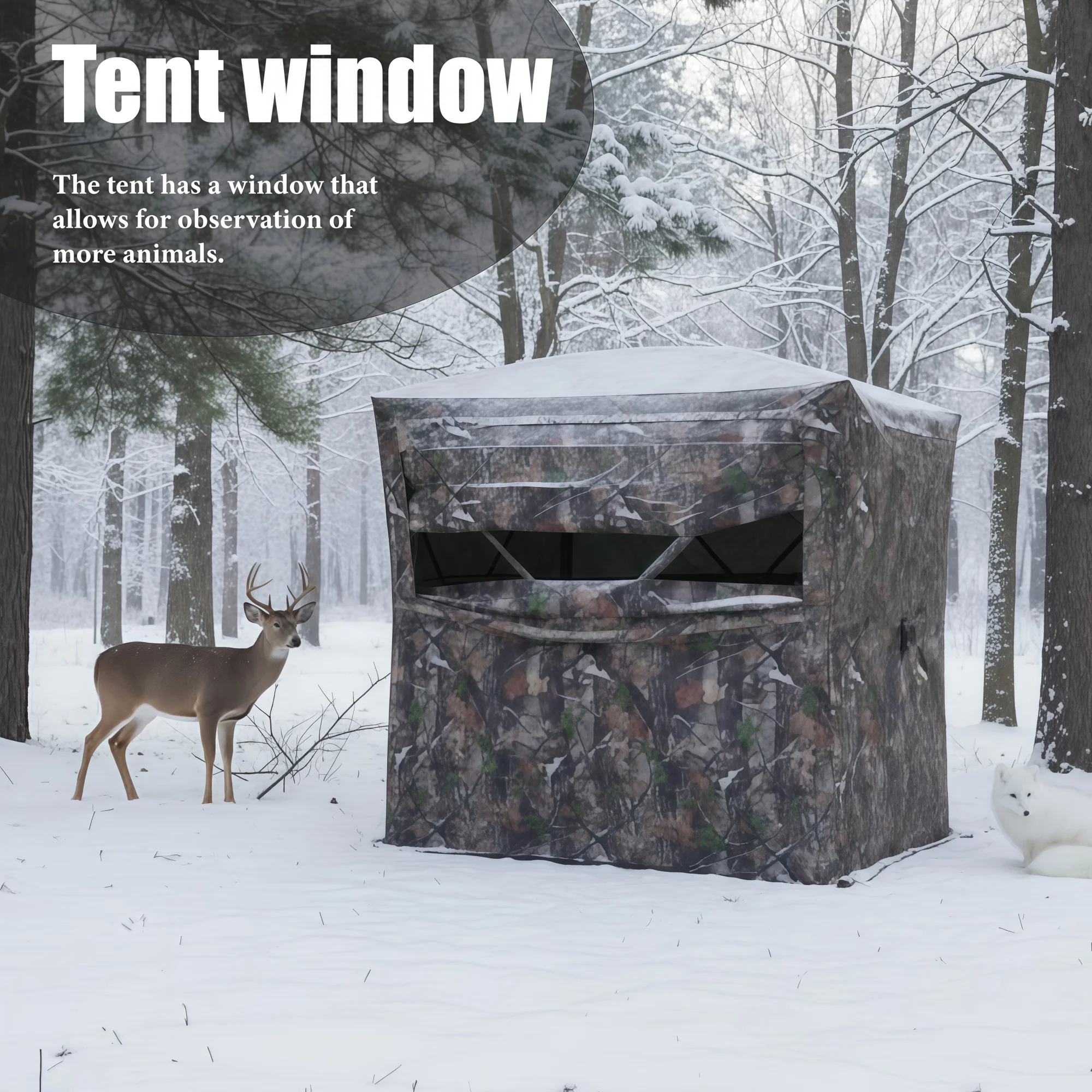Camouflage Pop-Up Hunting Blind Easy Setup Ground Shelter Outdoor Camo Blind with Storage for Deer Turkey Duck Archery Season