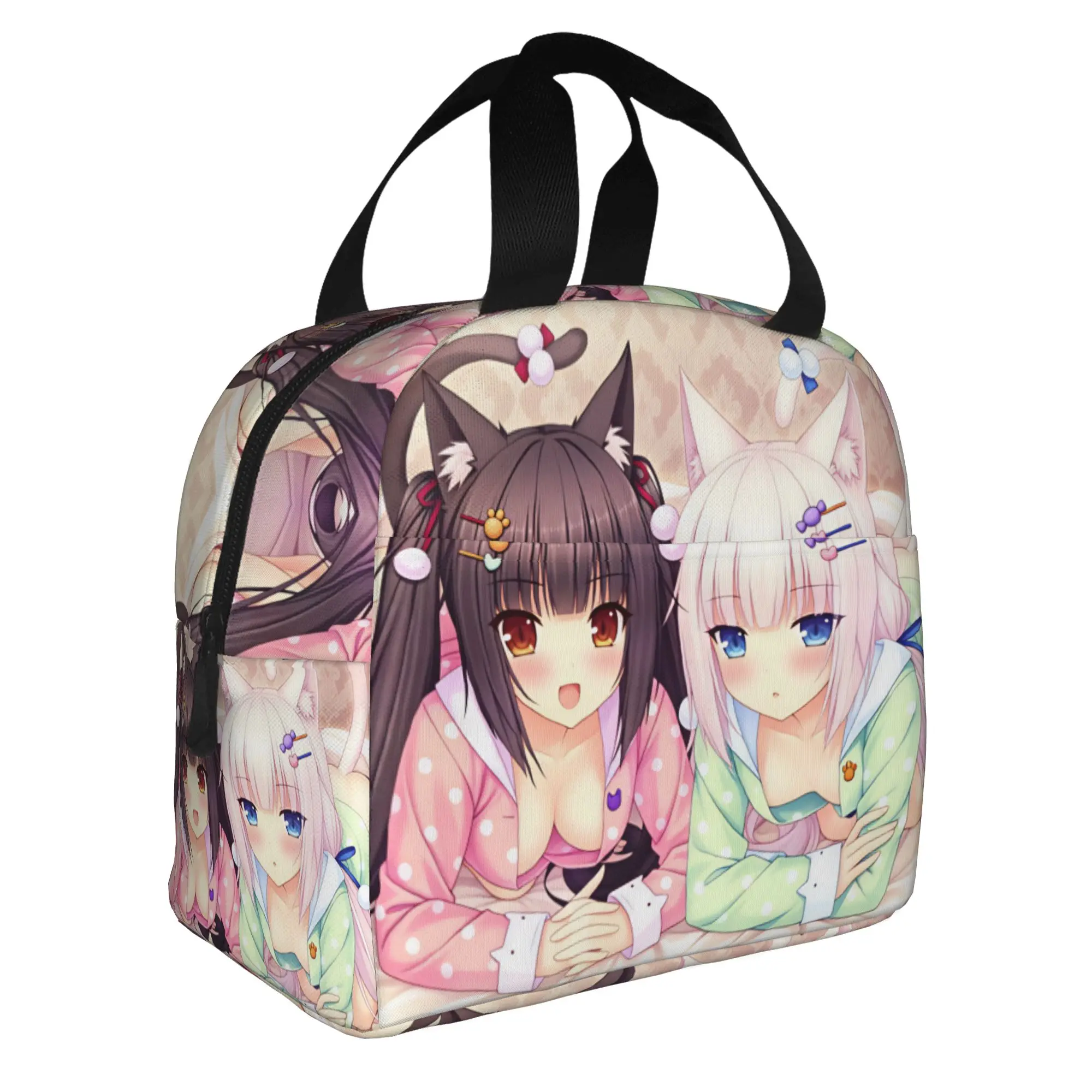 game-vanilla-n-nekopara-chocola-bolsas-de-almoco-isoladas-para-piquenique-ao-ar-livre-lancheira-termica-a-prova-de-vazamento-para-mulheres-e-homens