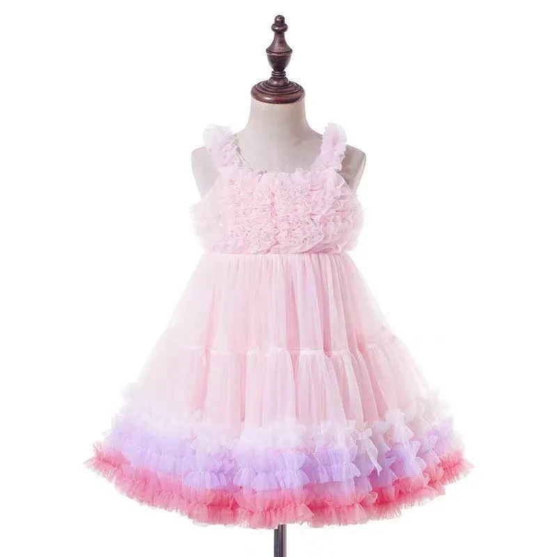 1-11Years Toddler Baby tutu Dress for Girls Sleeveless Princess Party Dresses Kids Cute Tank Outfits Clothing 2 3 4 5 6 7 8 9