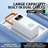Batterie externe de grande capacité 120W 150000mAh à charge rapide, alimentation mobile pour l'extérieur, batterie de secours pour le camping en plein air 6