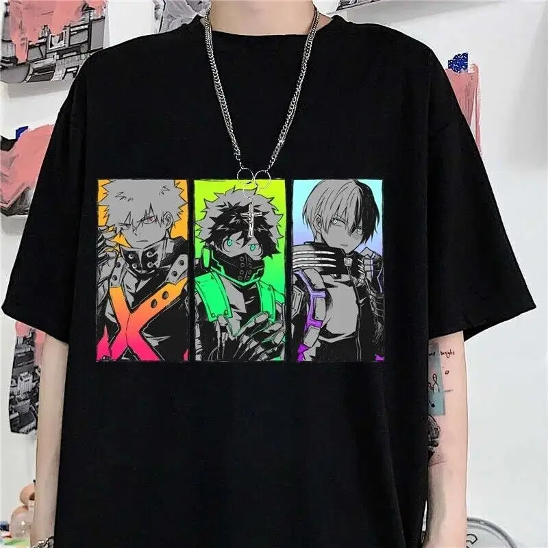 

Deku Shoto Bakugo COTTON T-shirts Anime Graphic Unisex Men Women Short Tees Gift