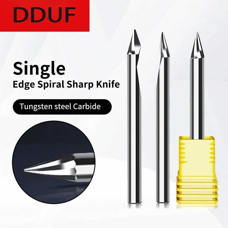 DDUF Engraving Bit 3.175mm Shank 20/30/40/60 Degrees End Milling Cutter Tip 0.1 0.2 0.3 0.4mm Carbide 3D Milling Bit