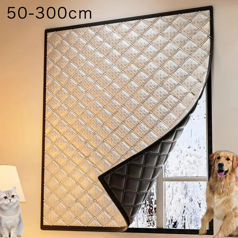 Winddichte, kältebeständige Verdunkelungsvorhänge, Winter-Schlafzimmer-Isolierfolie, versiegelter Fensterbildschirm, lichtblockierend, isolierte Schattierung, warm