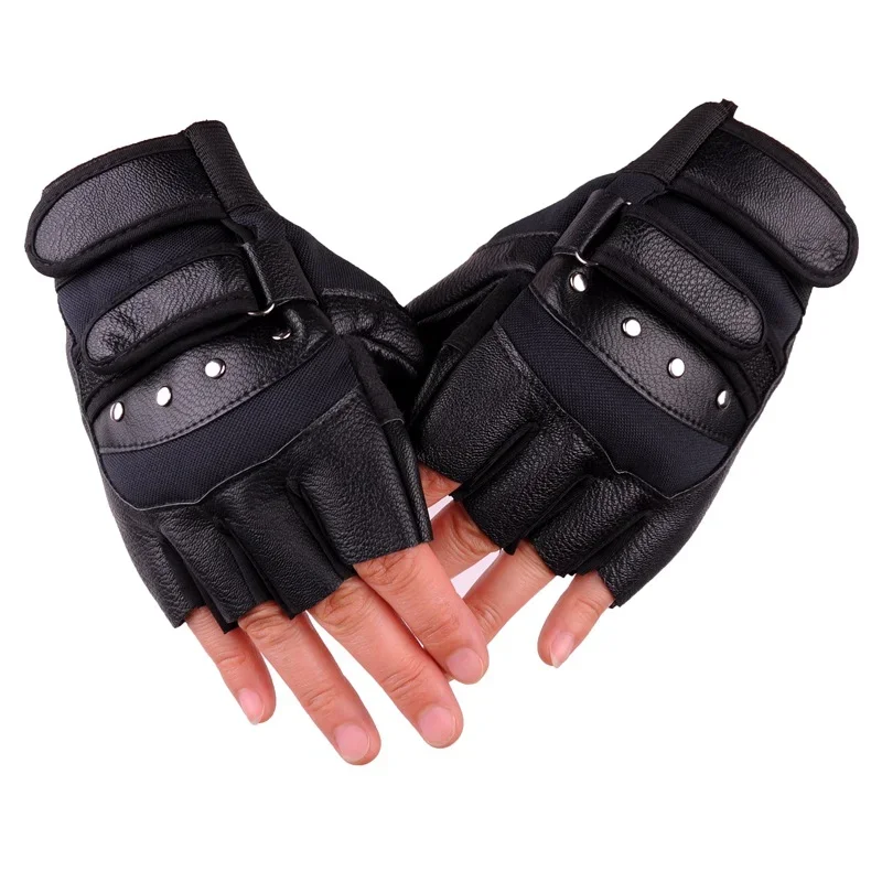 Guanti da moto guanti da ciclismo in pelle estiva senza dita antiscivolo traspirante MTB bici da strada guanti da moto da bicicletta da donna