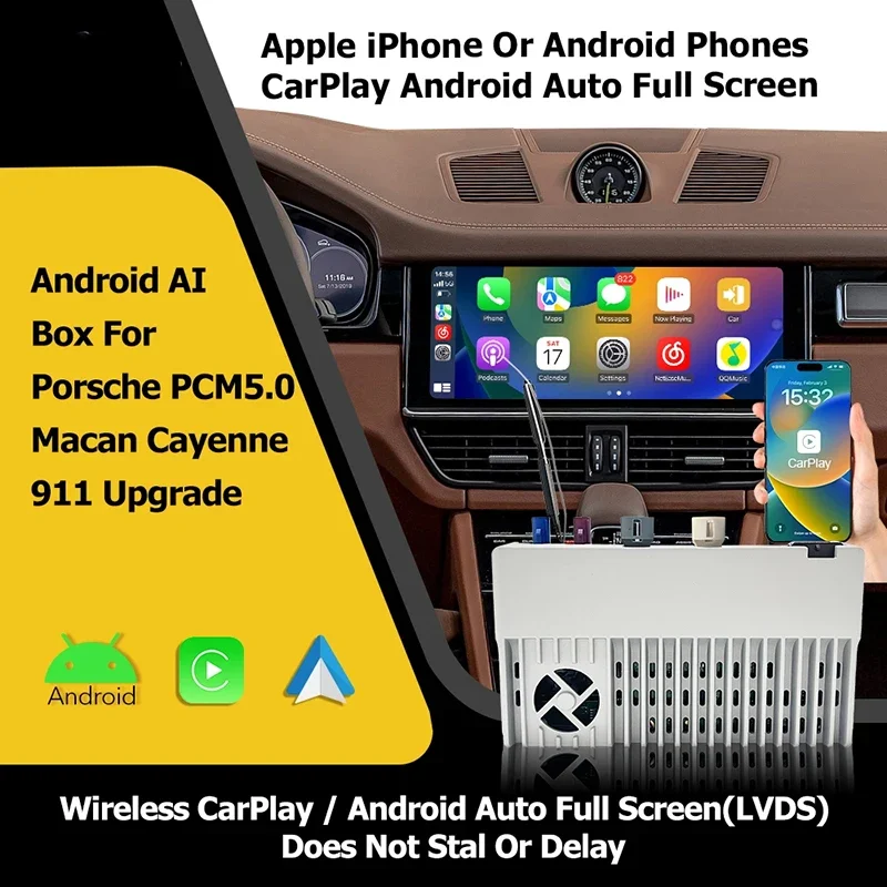 Wireless Android CarPlay Interface for Porsche Cayenne Macan 911 - Android Auto Navigation Multimedia Video Integration