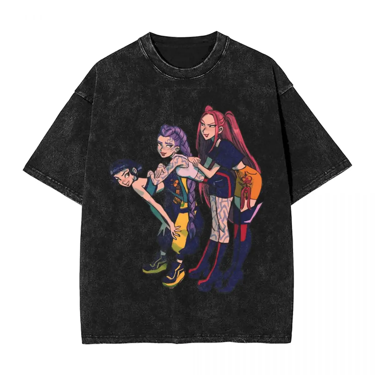 

KPop Demon Hunters Huntrix Anime Style T Shirt Summer Aesthetic T Shirts Cotton Hip Hop Tee Shirt Couple Short Sleeves Clothes
