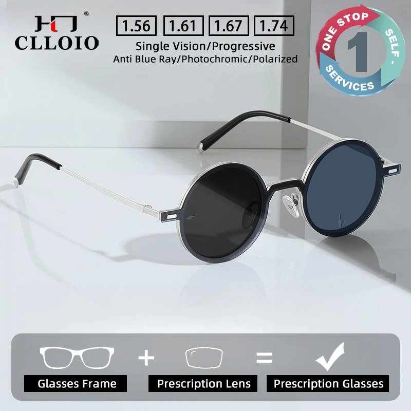 

CLLOIO New Adjustable Cat.1-4 Magnetic Clip on Sunglasses Men Women ND Filter Lenses Polarized Progressive Prescription Glasses