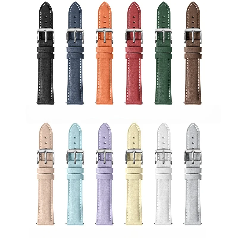 حزام ساعة جلدي عالمي 18 مللي متر 20 مللي متر 22 مللي متر حزام ساعة سريع الإصدار ريترو سوار ساعة اكسسوارات لساعة هواوي الذكية